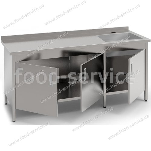 Стіл-тумба з мийкою КВ ДР (двері розпашні) 1200х600х850
